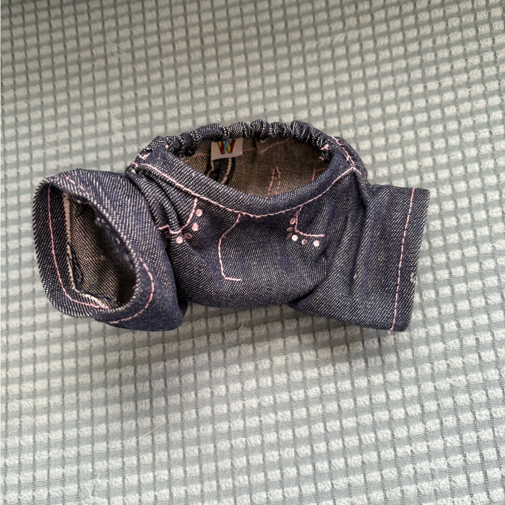 Webkinz Denim & Rhinestone Jeans Pink Stitching
